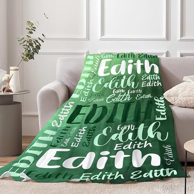 Personalized Custom Baby Blanket with Name for Girls Boys Kids Customized Flannel Blanket for Bed Nursery Room Baby Stroller
