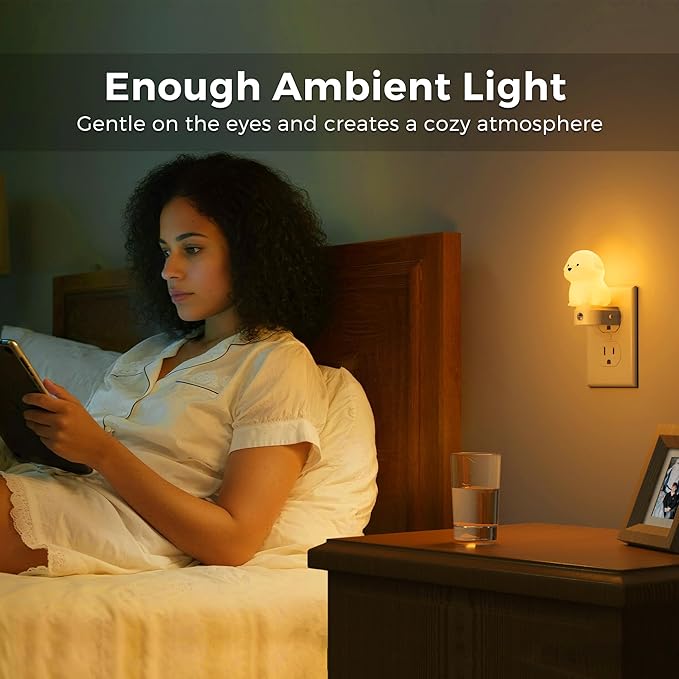 L LOHAS LED Plug in Night Light for Kids,2-Pack 3D Cute Puppy Night Lights with Dusk to Dawn Sensor,1600K/2700K/5000K 3CCT Dog Night Light,Christmas Birthday Gift Nightlight for Kids,Room Decor