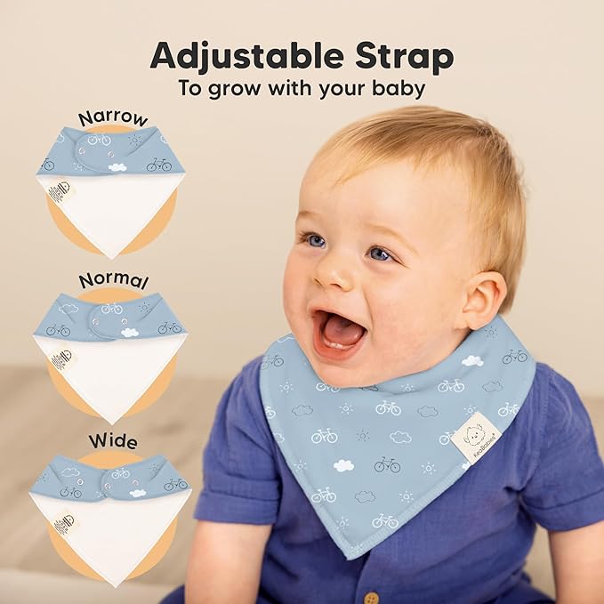 8-Pack Organic Baby Bandana Bibs for Boys, Girls - Super Absorbent Triangle Baby Bibs for Drooling and Teething Infant, 100% Cotton Extra Soft for Newborn, Infant 0-36 Months (Vessels)