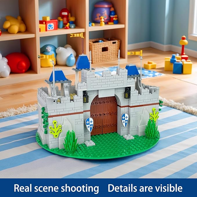 Usoway Medieval Knight Castle Building Blocks Set,Comes with 12 Knights Figures,Compatible with Lego Medieval Town Square Toys,for Adult and Children Ages 6+, 607016