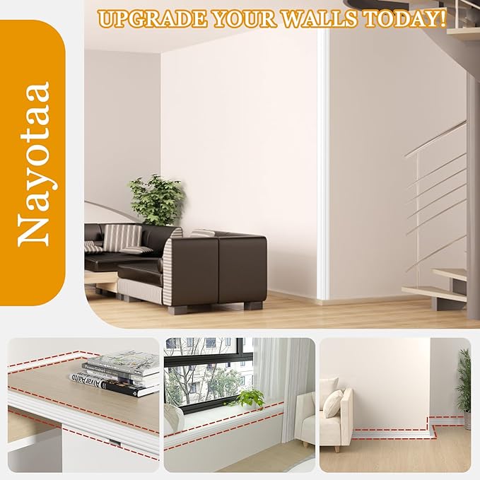 Wall Corner Protector Self-Adhesive Flexible – Durable Rubber, Furniture Edge Guard, Easy to Install, White, Prevents Wall Damage, Ideal for Home or Office Use