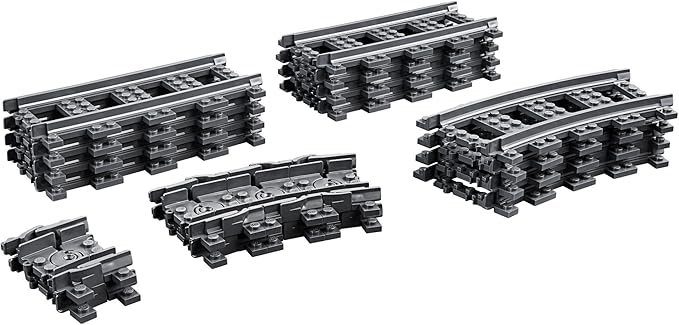 LEGO City Tracks - Train Track Expansion Set - Additional 20 Pieces Compatible with Our Sets - 8 Straight, 4 Curved, & 8 Flexible Tracks - 60205