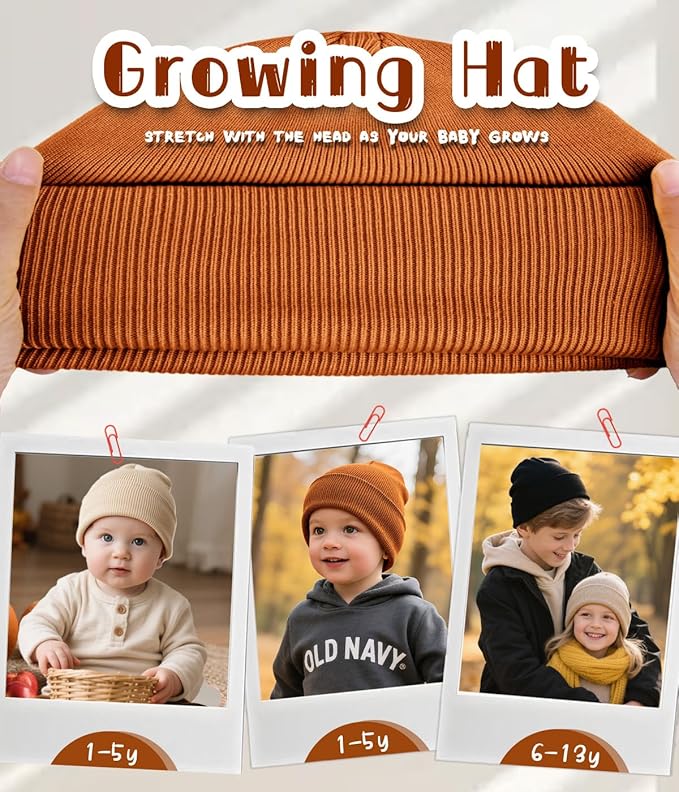 Rosoz Toddler Beanie Boys Girls Baby Knit Warm Beanies Kids Children Winter hat Caps