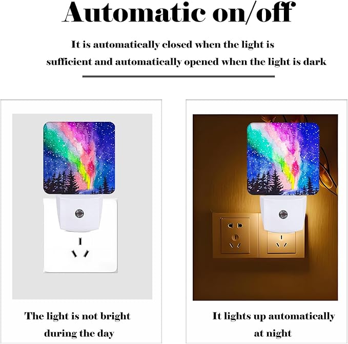 Northern Lights Night Light,Plug-in Nightlights Auto Sensor Night Lamp Dusk to Dawn Lamp Home Decor for Nursery Children Girls Boys