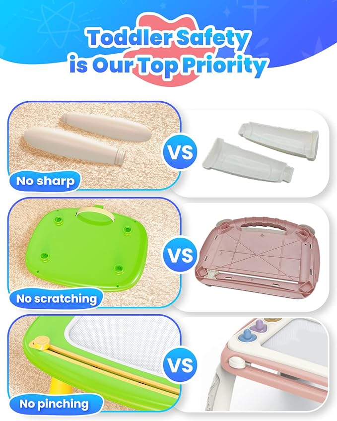 Toddlers Toys Ages 1-3, Magnetic Drawing Board, Doodle Board Pad Learning and Educational Toys for 18 Months Baby 1-3 Yr Kids Birthday Gifts - Green