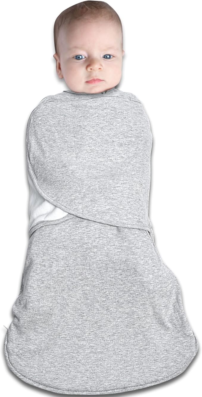 Baby Sleep Sack Swaddle,Swaddles 3-6 Months,3-Way Adjustable Wearable Transition Blanket Boy And Girl,100% Cotton,TOG 1.0(Grey)