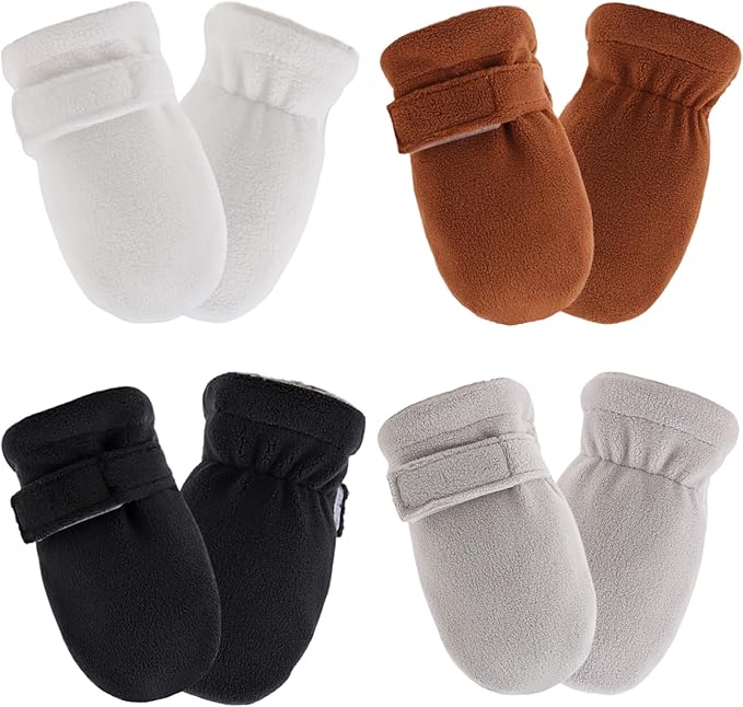 Zsedrut No Scratch Baby Mittens Toddler Infant Fleece Lined Gloves Winter Warm Mitten for Baby Boys Girls