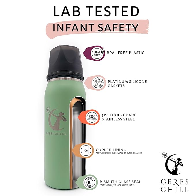 Ceres CHILL OG Breastmilk Chiller & Warmer – 12–34oz Portable Breast Milk Cooler, Storage & Baby Bottle for Travel, Work or On-The-Go – Pump Compatible Container – Don’t Call Me Hon, Plum