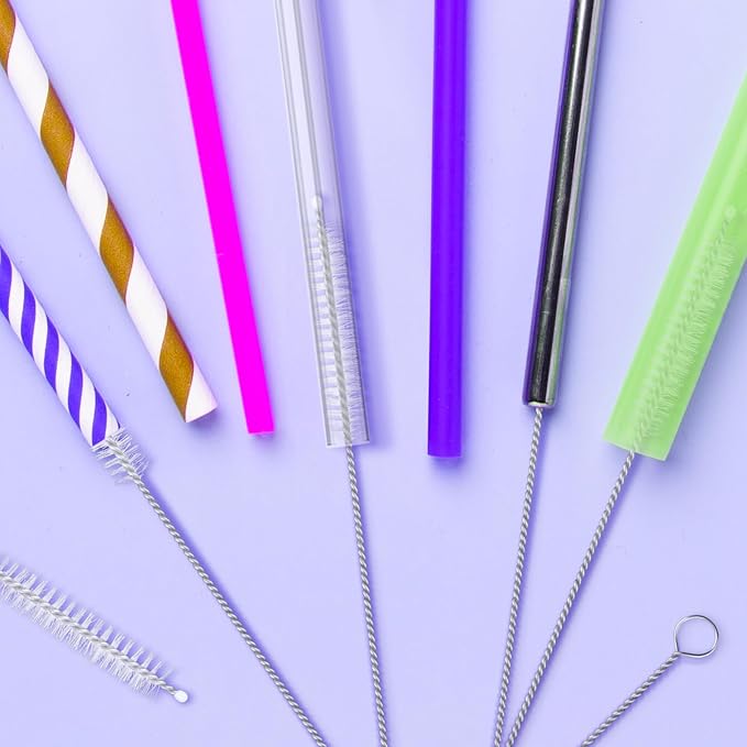 Straw Cleaner Kit, 50 PCS Reusable Drinking Straw Cleaner Brushes, Cleaning Brush for Baby Bottle, Sippy Cup, Water Bottle and Tubes