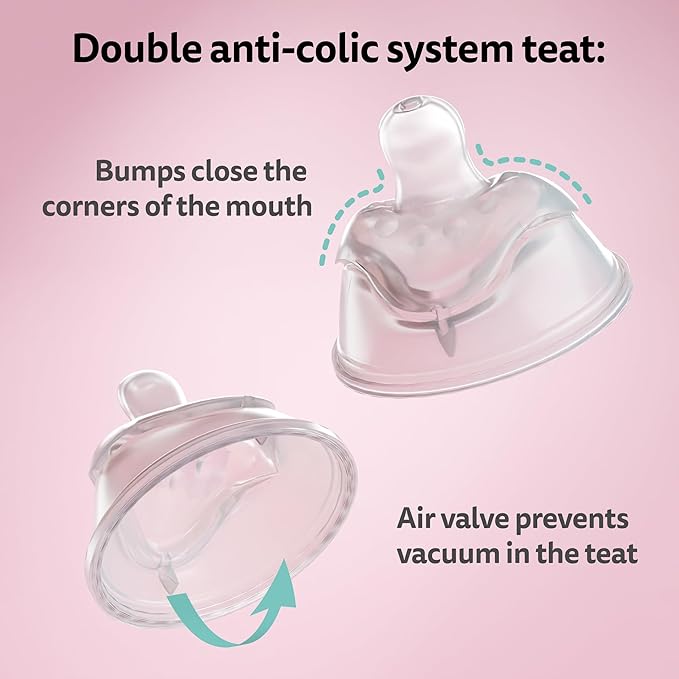 Herobility Double Anti-Colic Baby Bottles – 8.5 fl oz/240ml – 3-Pack – Dark Green