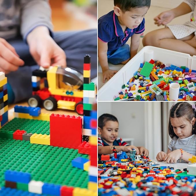 3 otters 1000PCS Building Blocks Set - Classic Basic Building Blocks Kit Compatible with All Major Brands for Kids