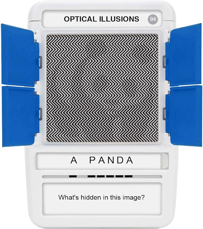 100 PICS Optical Illusions - Perfect Stocking Stuffer for Teens and Kids |100 Mind-Blowing Illusions | Contains 50 Cards in a Slide Reveal case | Ideal Gift for Travel