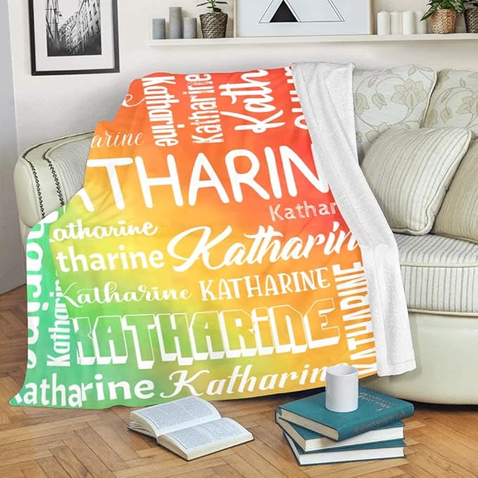 Personalized Custom Blankets with Name Monogrammed Blankets for Adults, Kids, Baby - Gifts for Women, Men, Girls, Boys