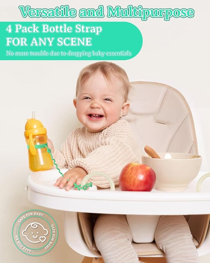 Toy Straps for Baby, Adjustable Toy Holder for Stroller Accessories, Silicone Baby Tether Pacifier Clip, No Throw Baby Travel Essential Leash for High Chair, Car Seat