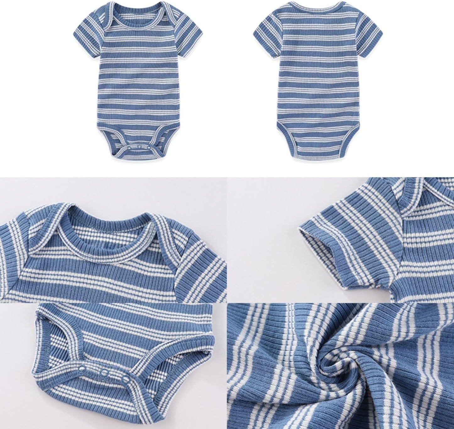 Four Seasons Baby Boy Girl Bodysuits 5-Pack Cotton Comfort Short Sleeve Baby Clothes Soft Infant Outfits