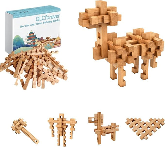 Animal Camel Educational Wooden Building Blocks -Chinese Mortise and Tenon Assembled into Various Shapes,STEM Toy Gifts for Kid and classroom,DIY Building Toys for Ages 5+ and Adults-37 Pcs