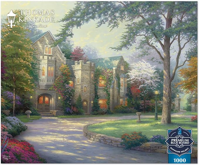 Ceaco - Sapphire Select - Thomas Kinkade - Beyond Summer Gate - 1000 Piece Jigsaw Puzzle – Challenging & Fun – Blue Eska Core Puzzle Board – Giftable Display Box - Full Size Poster Included