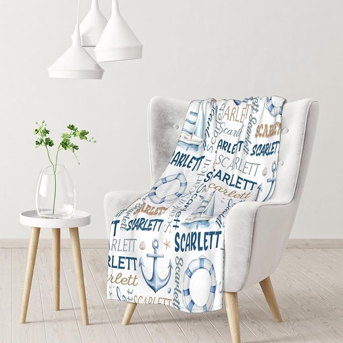 Personalized Baby Blanket- Custom Baby Blanket with Name for Girls and Boys, Super Soft Plush Fleece, Personalized Baby Gifts, Customized Name Blanket for Newborn