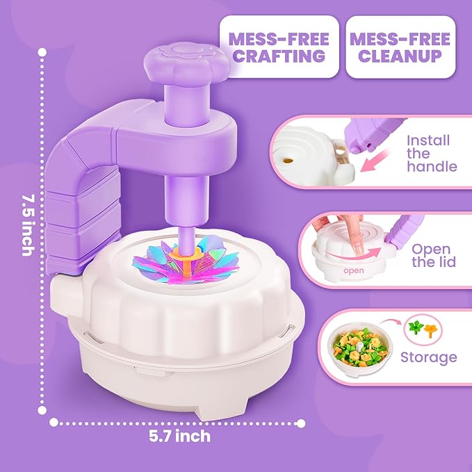 Toys for Girls 3 4 5 6 7 8 9 10 Years Old, DIY Craft Kits for Kids, Fabric Flower Bouquets for Girls Gifts, Educational Learning Detective Toys for Toddler Kids,Birthdays Gifts (Purple)