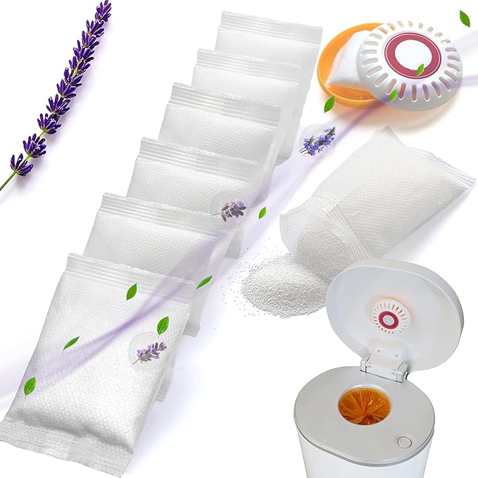 NewKe 6 Pack Lavender Scent Baking Soda Refills for Puck Baking Soda Cartridge, Diaper Pail Deodorizer Replacement Compatible with Munchkin Step and Pall Diaper Pails