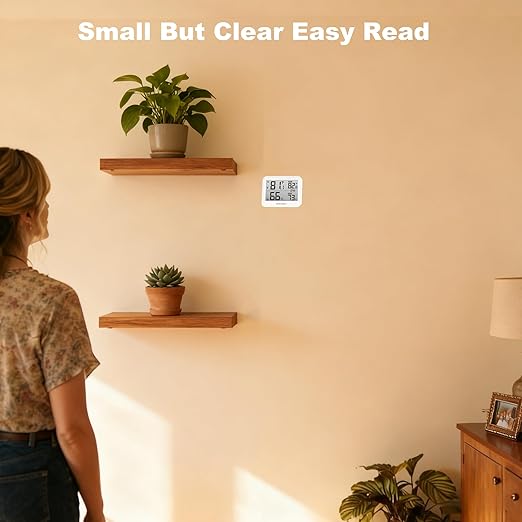 Temperature Hygrometer Monitor, Hygrometer Thermometer, Remote APP Control Greenhouse Accessories Room Temperature Monitor, Room Thermometer for Baby Nursery, 1 Years Data Storage Export, LCD