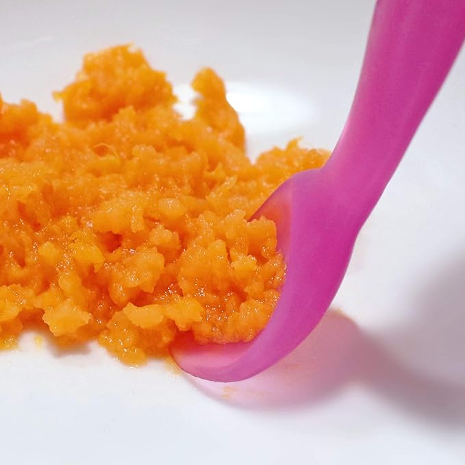 ChooMee Silicone Baby Spoons | 4 Months +, First Stage Baby Led Weaning and Self Feeding | Soft Spoon with Firm Handle | Designed in USA, BPA Free, Premium grade Platinum Silicone | 2 CT