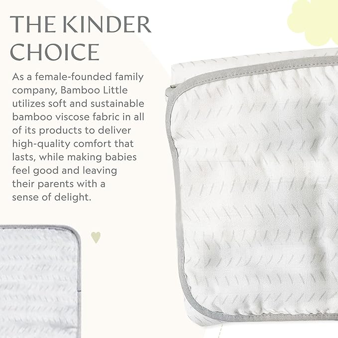 Bamboo Viscose Baby Hooded Towel & Washcloth Set for Babies and Toddlers, Soft & Absorbent, 70% Viscose from Bamboo, 30% Cotton Muslin - Imported (Light Grey)