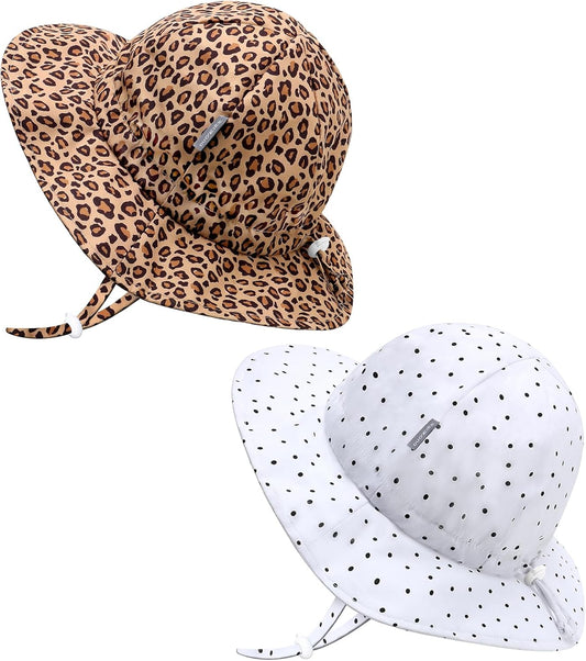 UPF 50+ Baby Bucket Hat - Wide Brim Sun Protection Beach Cap for Girls - Cute & Adjustable Toddler Hat