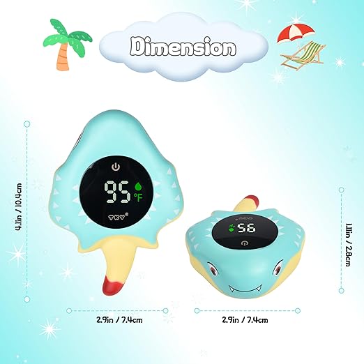 TKY Baby Bath Thermometer with Floating Toys - Digital Water & Room Temperature Monitor, Rechargeable Thermometer with Alerts for Newborn Bath Essentials, Infant Safety