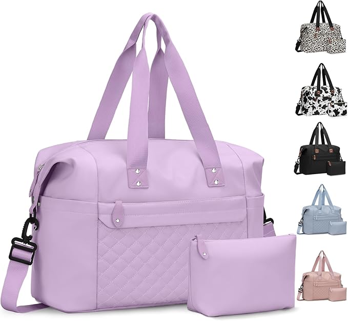 Travel Duffle Bag, Waterproof Weekender Overnight Hospital Bags for Women Men with Toiletry Bag Lightweight Carry on Personal Item Duffle Gym Bag for Travel, Airplanes, Sports