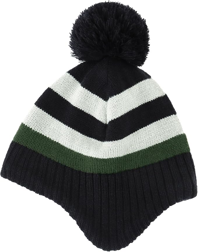 Duoyeree Kids Beanie Hat for Boys Girls Pom-pom Kint Hats Cozy Lining Winter Skull Cap