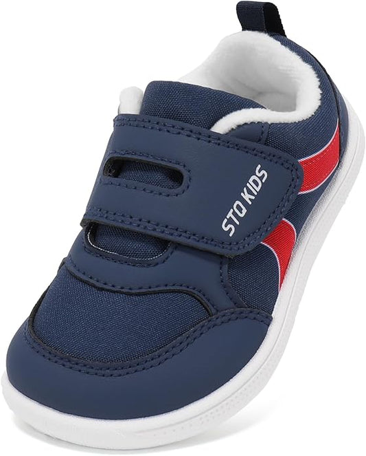 Toddler Wide Toe Box Barefoot Shoes Boys Girls Sneakers Kids Tennis Shoes Preschool Non Slip Lightweight Comfortable First Walking Shoes Running Outdoor Activities