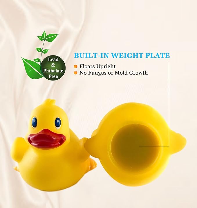 3" Party Rubber Duck [Floats Upright] - Baby Safe Bathtub Bathing Toy