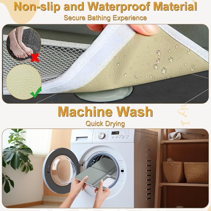 Baby Bath Kneeler and Elbow Rest Pad Set | Bath Kneeling Pad for Bathing Baby with Toy Organizer Pockets，Soft Non-Slip Baby Bathtub Mat for Baby Bathing，Gifts for Parents