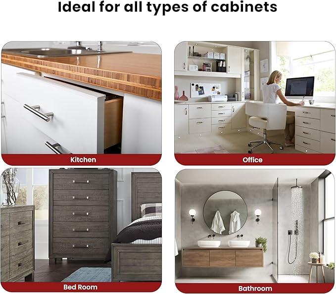 Cabinet Hero 7/8" Thick, 36" Length, Clear, Pack of 4 - Slimline Cabinet Edge Protector – Durable Slip-On Plastic Door & Drawer Edge Guard – Protects Shelves from Chipping, Discoloration & Breakage