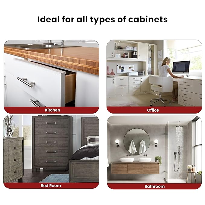 Cabinet Hero Slimline Cabinet Edge Protector - Prevents Chipping, Wear, Discoloration - Drawer Edge Guard, Bumper for Drawer - Easy Slip-On Installation - 3/4" Thick, 18" Length, Clear, Pack of 4