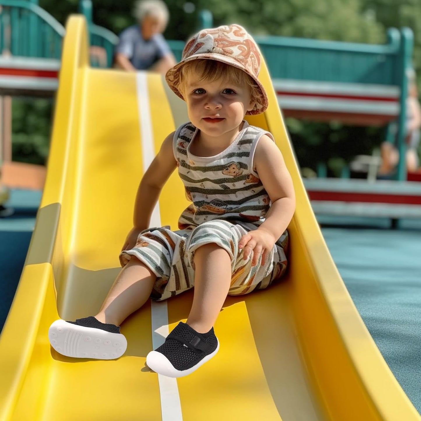 Baby First-Walking Shoes 1-4 Years Kid Shoes Trainers Toddler Infant Boys Girls Soft Sole Non Slip Cotton Canvas Mesh Breathable Lightweight TPR Material Slip-on Sneakers Outdoor