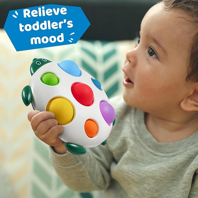 LiKee Fidget Popper Sensory Baby Toys for 10+ Months, Push and Popping Busy Board, Montessori Toys for 1+ Years Old, Airplane Car Travel Toy for Toddlers 1-3 Stress Relief