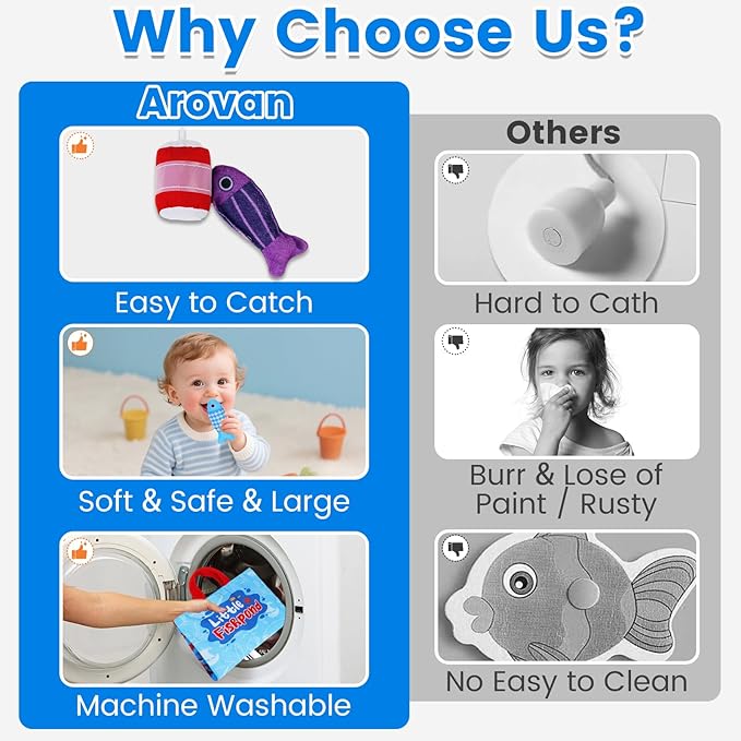 Montessori Toys for 1 Year Old Boy Girl Birthday Gift - Toddler Toys Cloth Fishing Game with Stacking Cups 1-3 - Number Counting Color Sorting Learning Baby Toy 12-18 Months