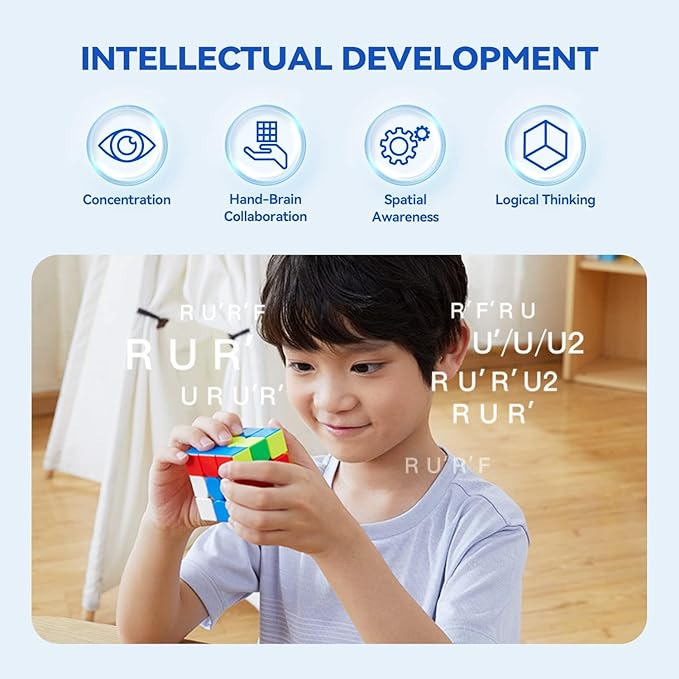 Monster Go Magnetic 3x3 Speed Cube, 48 Magnets Magic Cube Stickerless Puzzle Toy 3D for Kids Beginners Practices Educational MG EDU 56mm