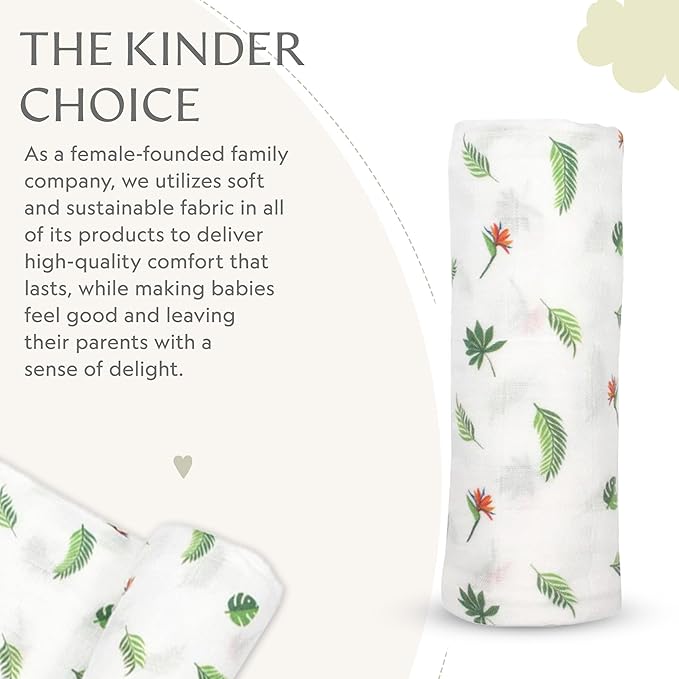 Muslin Baby Swaddle - Breathable Receiving Blankets for Newborn Baby, 70% Viscose derived from Bamboo, 30% Spandex, Imported