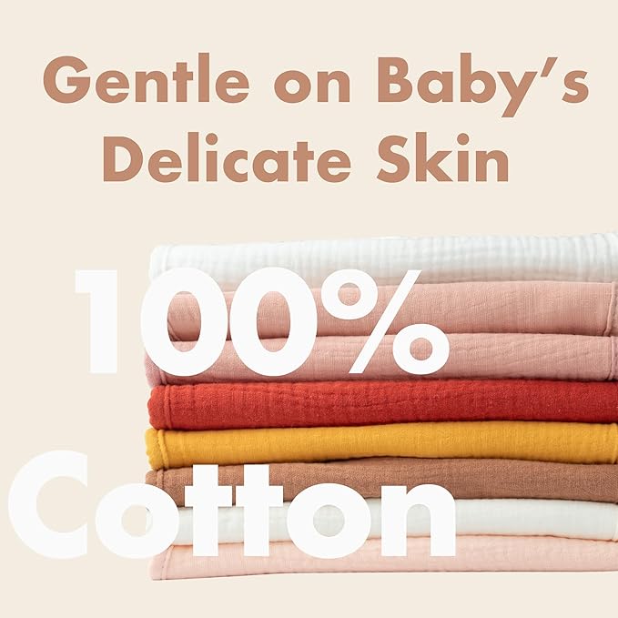 Baby Bibs 8-Pack - Adjustable Cotton Drool Bibs, Waterproof & Absorbent for Newborn to Toddler, Unisex Boys & Girls