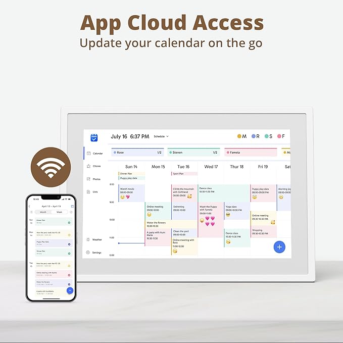 10.1" Digital Calendar Chore Chart – 1080P Full HD Interactive Touchscreen, Smart Family Planner, Hearth Display Digital Wall & Desk Mountable for Seamless Scheduling