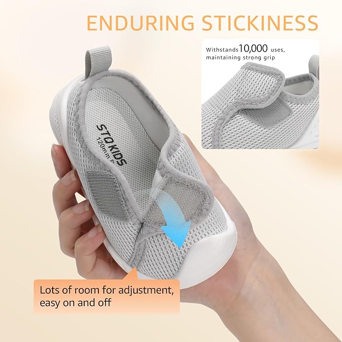 Baby Boys Girls First Walking Shoes Wide Toe Box Infant Sneakers Lightweight Breathable Slip On Barefoot Shoes