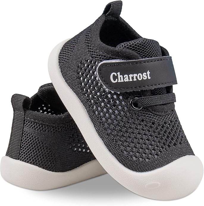 Baby First-Walking Shoes 1-4 Years Kid Shoes Trainers Toddler Infant Boys Girls Soft Sole Non Slip Cotton Canvas Mesh Breathable Lightweight TPR Material Slip-on Sneakers Outdoor