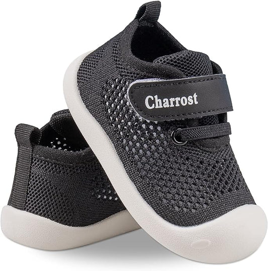 Baby First-Walking Shoes 1-4 Years Kid Shoes Trainers Toddler Infant Boys Girls Soft Sole Non Slip Cotton Canvas Mesh Breathable Lightweight TPR Material Slip-on Sneakers Outdoor
