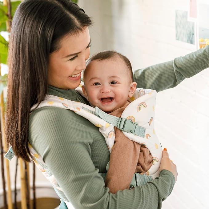 Infantino Flip 4-in-1 Convertible Baby Carrier, Adjustable, Ergonomic Babywearing, Registry Essential, Baby Carrier for Newborn to Toddler, Rainbow