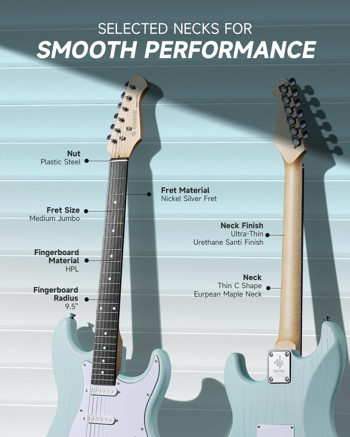 DONNER DST-80 Electric Guitar 39” Beginner Electric Guitar Kit with Amp, Classic SSS Pickup Complete with Gig Bag, Tuner, Capo, Strap, Picks, and Free Online Lessons