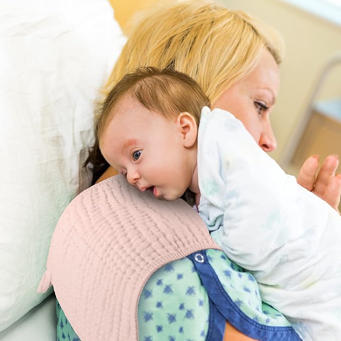 8 Packs Muslin Burp Cloths 6 Layers Unisex Baby Items Absorbent Burp Rags Colorful Muslin Washcloths for Baby Plain Soft Cotton Cloth for Babies Girls Boys, 10 x 20 Inch