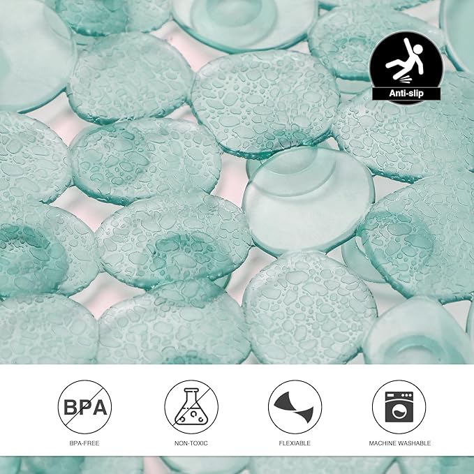 Vannokor Bath Mats for Bathroom Tub 27x14 Inch,Bath Mat for Tub Feels Great on Tired Feet, Friendly Machine Washable Shower Tub Mats with 167 Big Suction Cups,Shower Mat,Bath Tub Mat,Green
